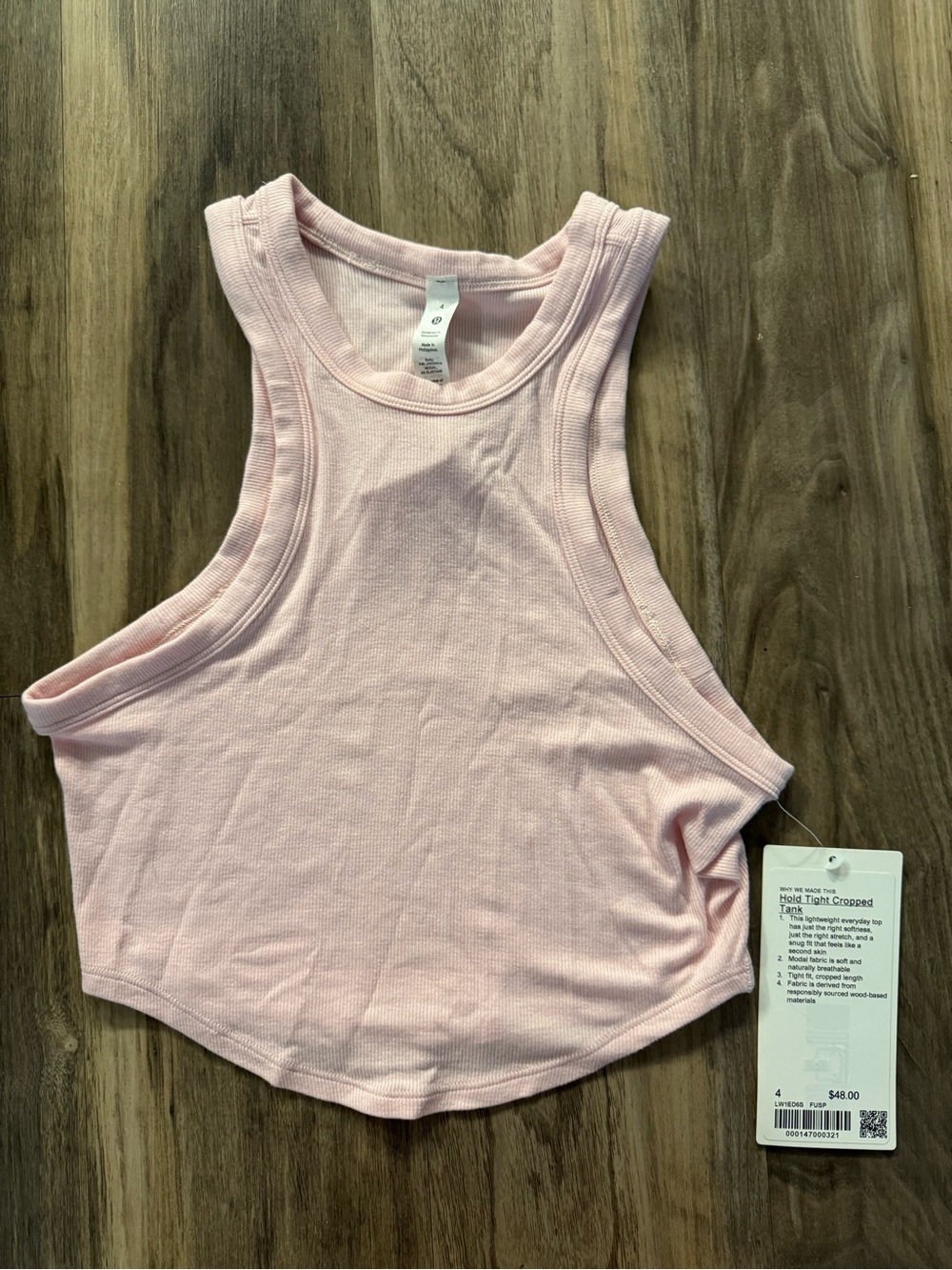 Lululemon Hold Tight Cropped Tank Top - Pale Pink